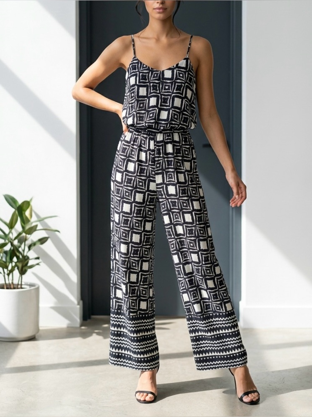 Geometric Pattern Jumpsuit.